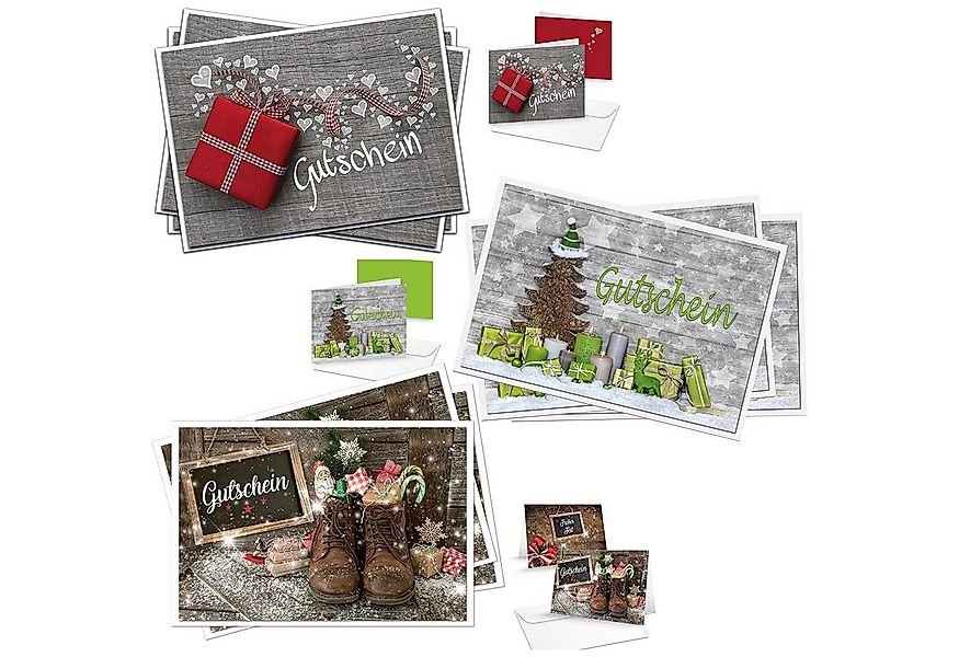 Logbuch-Verlag Dekofigur 9 Gutscheinkarten DIN A6 Weihnachten mit 3 Motiven günstig online kaufen