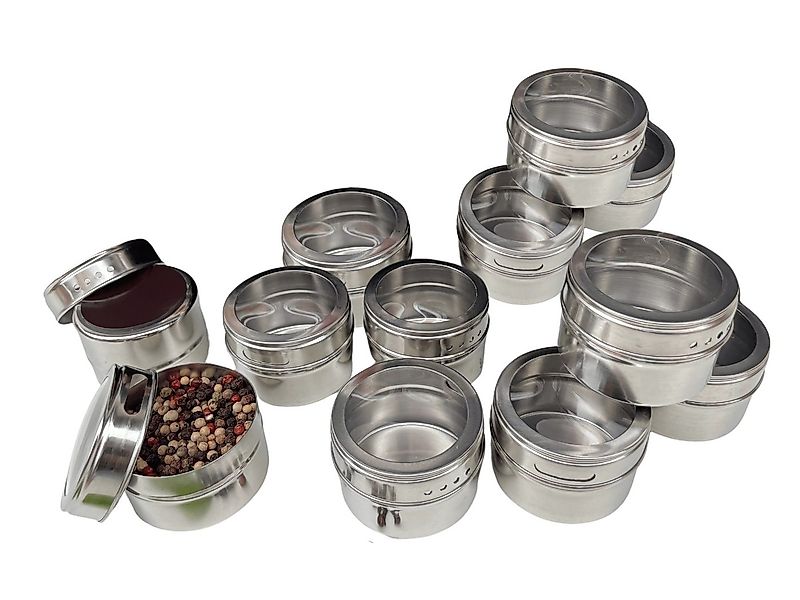 wood4hood Gewürzbehälter MAGNET, Edelstahl, (Spar-Set, 12-tlg., Ideal zur G günstig online kaufen
