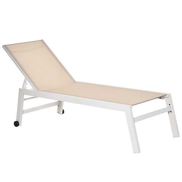 Outsunny Gartenliege Sonnenliege mit Rückenlehnen, Gartenmöbel, günstig online kaufen