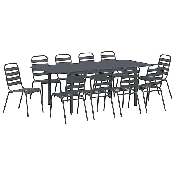 vidaXL Garten Essgruppe 11-Tlg Anthrazit Stahl 3378828 günstig online kaufen
