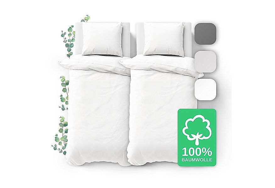 Jacobson Bettwäsche Set - 100% Baumwolle, Perkal, 4 teilig, Erhältlich in d günstig online kaufen