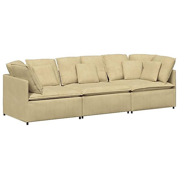 vidaXL Sofa Modulares Sofa mit Kissen Cordstoff Hellgrün Grau günstig online kaufen