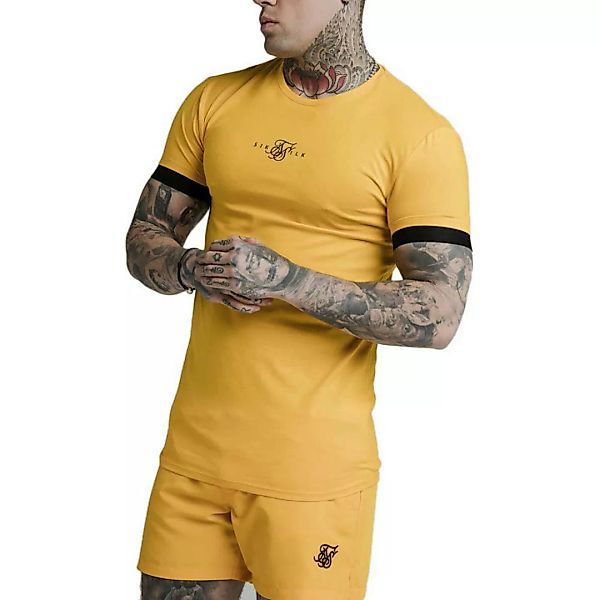 Siksilk Inset Elastic Cuff Gym Kurzärmeliges T-shirt L Yellow günstig online kaufen