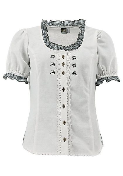 OS Trachten Trachtenbluse Fluspi Kurzarmbluse mit Rundhalsausschnitt in Kon günstig online kaufen