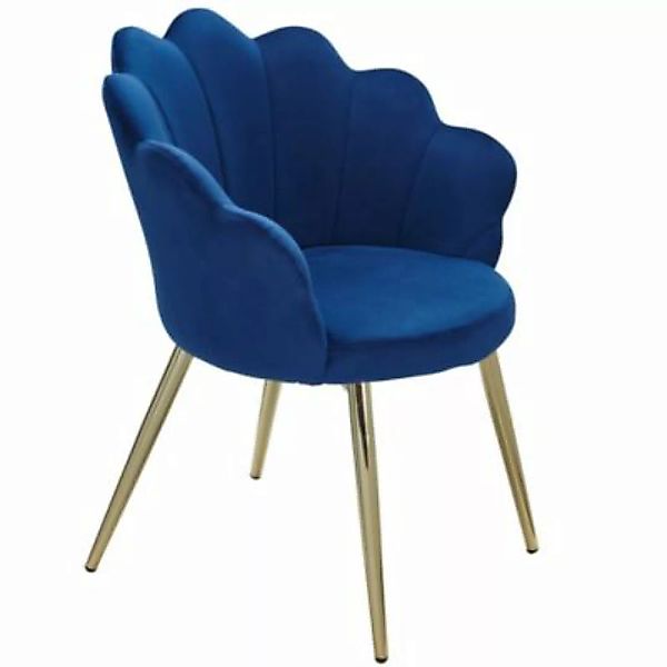 FineBuy Esszimmerstuhl Tulpe 41 x 45 cm Sitzfläche blau günstig online kaufen