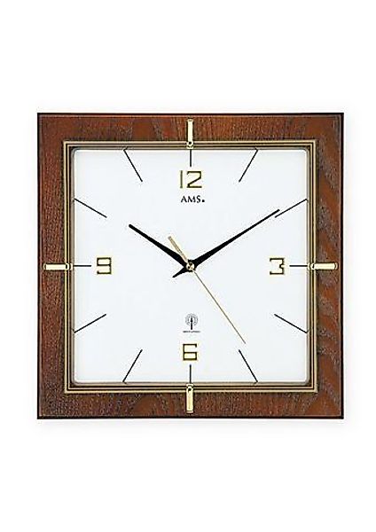 AMS Funkwanduhr F5834 (Quarzuhr,Holz,Wohnzimmer,Esszimmer,Küche,Arbeitszimm günstig online kaufen