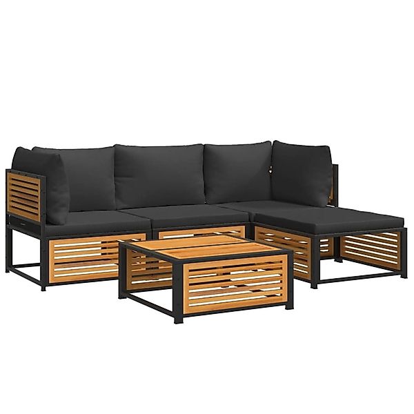 vidaXL Gartenlounge-Set 5-tlg. Garten-Sofagarnitur mit Kissen günstig online kaufen