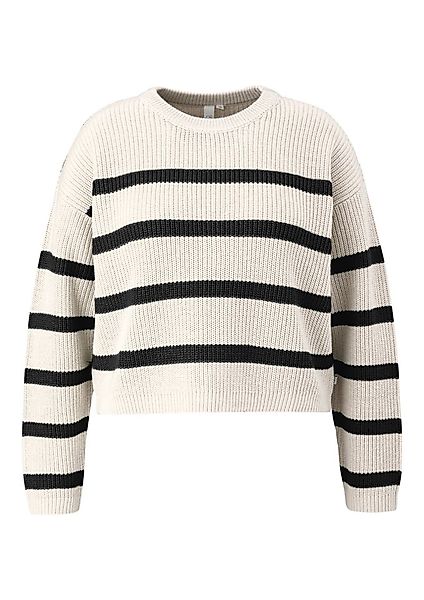 QS Rundhalspullover mit Streifenmuster günstig online kaufen