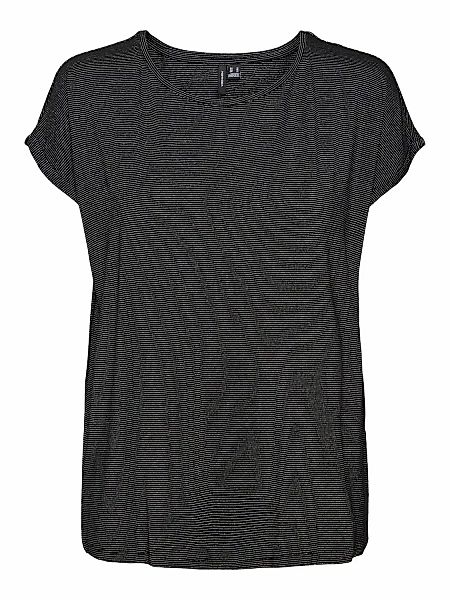 Vero Moda Rundhalsshirt "VMLAVA PLAIN SS TOP LUREX STRIPE" günstig online kaufen