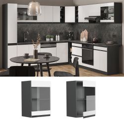 Vicco Glashängeschrank R-Line, Weiß/Anthrazit, 40 cm günstig online kaufen