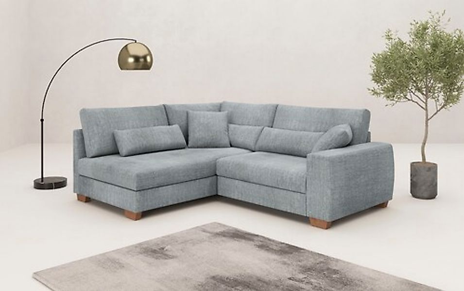 Mr. Couch Ecksofa »Hilla L-Form« Mit Federkern, wahlweise mit Bettfunktion günstig online kaufen