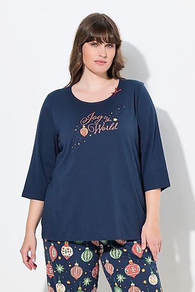 Ulla Popken Pyjamaoberteil Schlafanzug-Oberteil U-Boot-Ausschnitt Langarm günstig online kaufen