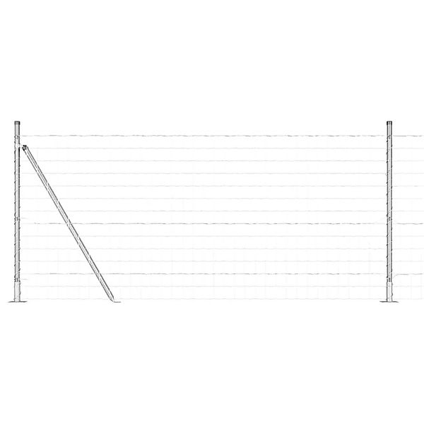 vidaXL Zaun mit Pfosten Silber 0,8 x 25 m Stahl 3351061 günstig online kaufen