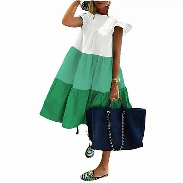 RUZU UG Dirndl Strandkleid mit großem Swing-Effekt im Ethno-Stil in Übergrö günstig online kaufen