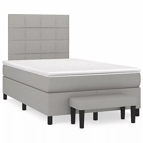 vidaXL Boxspringbett mit Matratze Hellgrau 120x200 cm Stoff1394688 günstig online kaufen