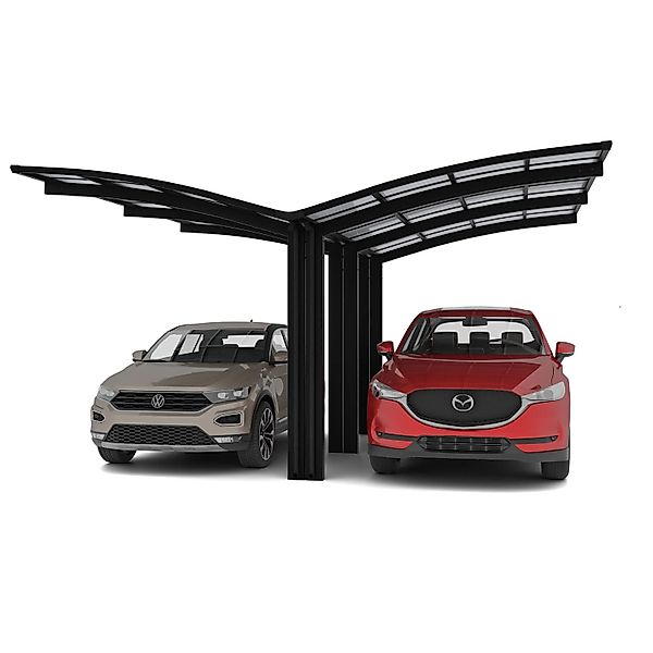 Ximax Alu Doppelcarport Portoforte Typ 110 Schwarz 543 x 495 cm Sonderferti günstig online kaufen