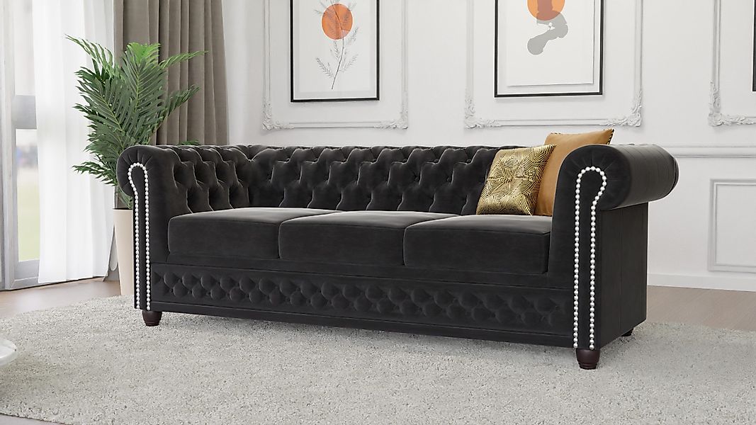S-Style Möbel Chesterfield-Sofa Lena 3-Sitzer mit günstig online kaufen