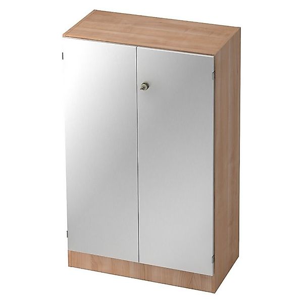 bümö Aktenschrank office Büroschrank - 3 Ordnerhöhen Dekor: Nussbaum/Silber günstig online kaufen