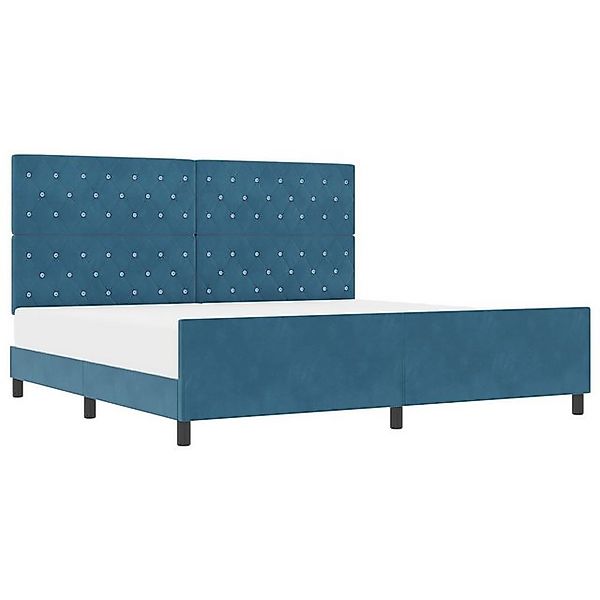 vidaXL Bett Bettgestell Dunkelblau 200x200 cm Samt (1-tlg) günstig online kaufen