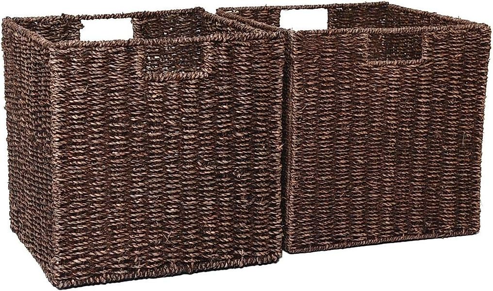 VIVANNO Regalkorb Seegras SEEGRA Rechteckig - Braun Geflochten (Set, 2 St), günstig online kaufen