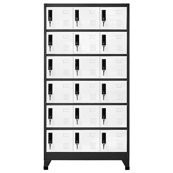 vidaXL Schließfachschrank Anthrazit und Weiß 90x40x180 cm Stahl günstig online kaufen