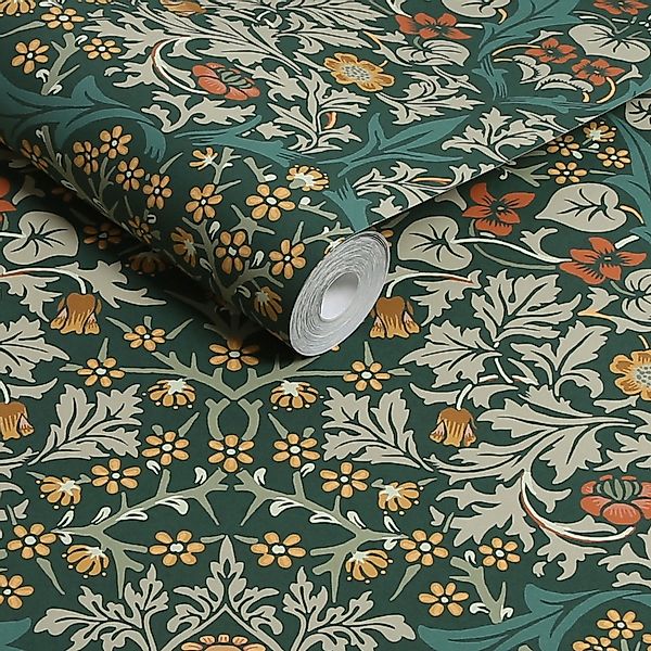 William Morris at Home Vliestapete Blackthorn 10 m x 52 cm Blau FSC® günstig online kaufen