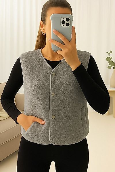 Worldclassca Fellimitatweste Worldclassca Teddy Weste Warm Kuschelig Kurz H günstig online kaufen