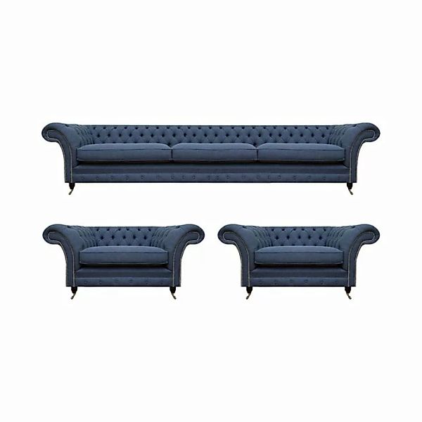 JVmoebel Chesterfield-Sofa Luxus Komplett 3tlg Design Modern Sofagarnitur W günstig online kaufen
