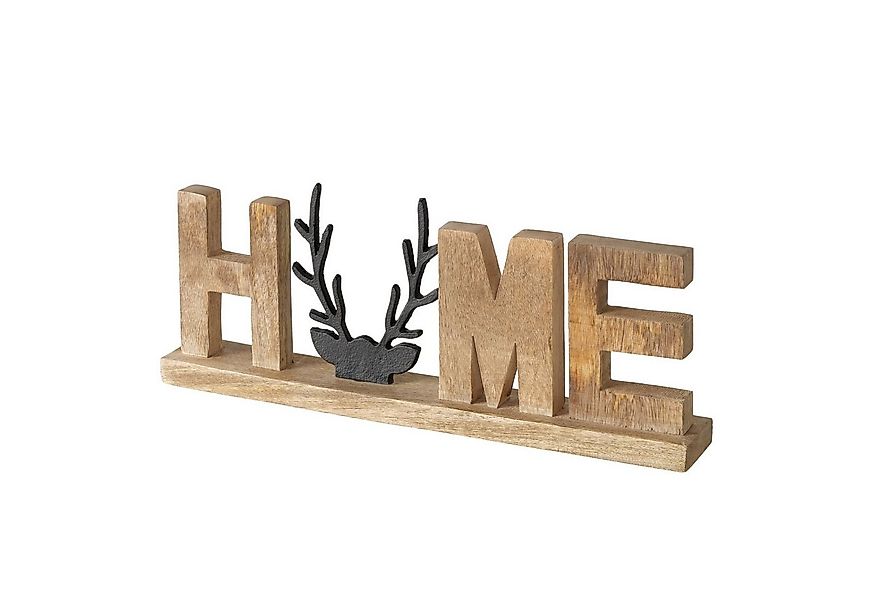 MF Deko-Schriftzug Vilbert Schriftzug Home mit Hirschkopf – Natur & Schwarz günstig online kaufen