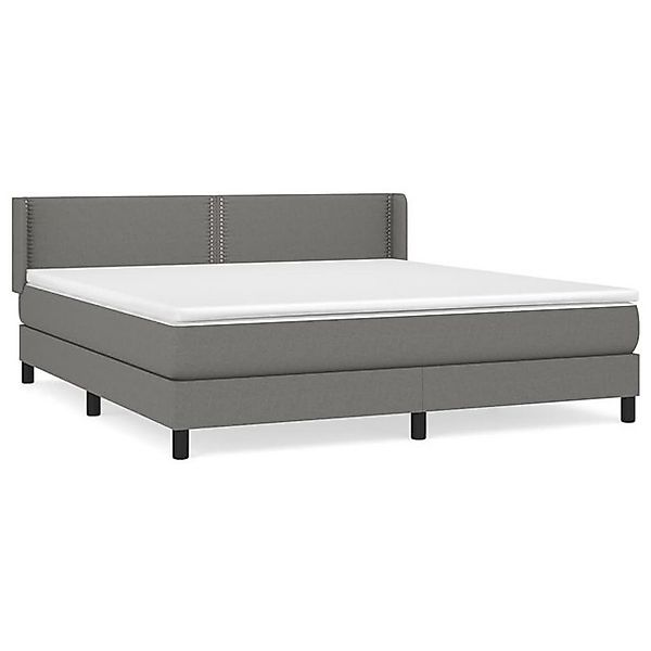 vidaXL Boxspringbett, Boxbett mit Matratze Dunkelgrau 160x200 cm Stoff günstig online kaufen
