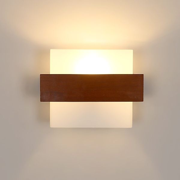 Goeco Wandleuchte Einfache Wandlampe, walnussfarbene Lampe, günstig online kaufen