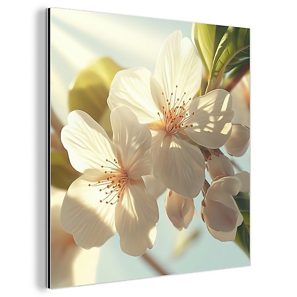MuchoWow Metallbild Blüten - Weiß - günstig online kaufen