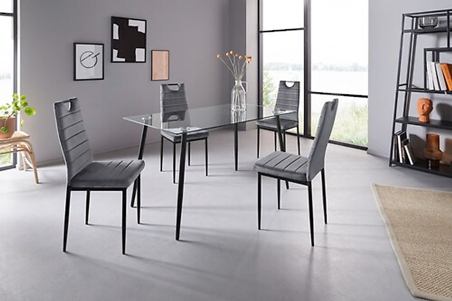 INOSIGN Essgruppe, (Set, 5 tlg.), Glastisch, Breite 140 cm und 4 Esszimmers günstig online kaufen
