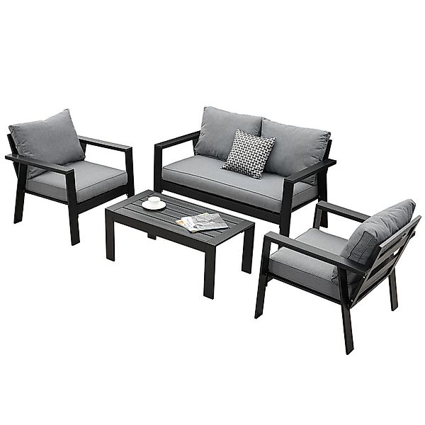 MeXo Gartenlounge-Set Balkonmöbel Set 4 Personen günstig online kaufen