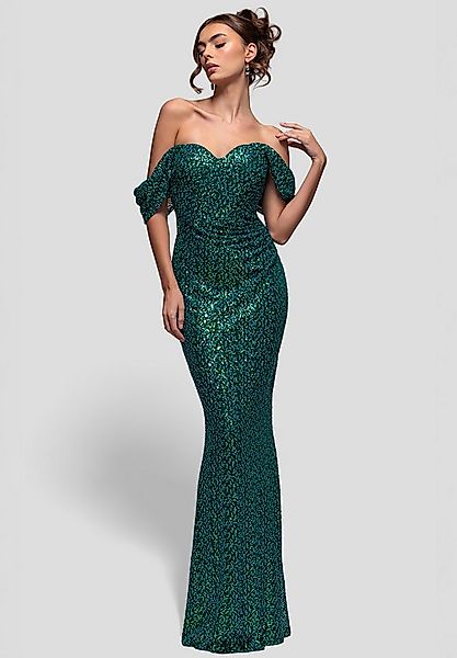 Goddiva Maxikleid Off The Shoulder Sequin Wing Maxi Langes Kleid, Schulterf günstig online kaufen