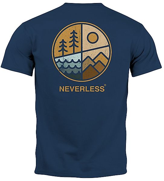 Neverless Print-Shirt Herren T-Shirt Backprint Natur günstig online kaufen