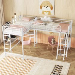 Flieks Hochbett Kinderbett Metallbett 90x200cm mit günstig online kaufen