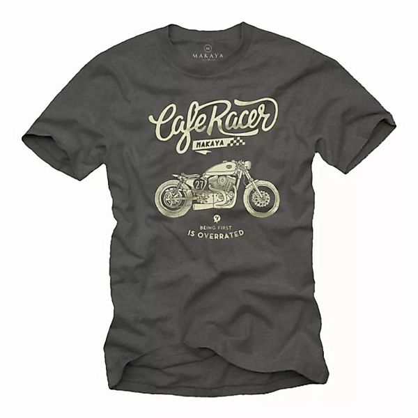 MAKAYA Print-Shirt Herren Vintage Biker Motiv Motorrad Bekleidung Männer Ge günstig online kaufen