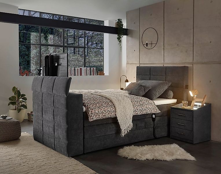 ED EXCITING DESIGN Boxspringbett »Denver«, inkl. Motorverstellung, Duo-Matr günstig online kaufen