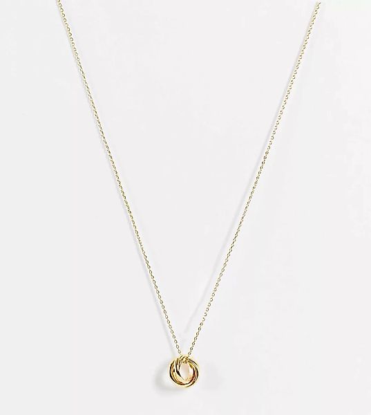 Orelia – Vergoldete Halskette mit kleinem, verbundenem Anhänger-Goldfarben günstig online kaufen