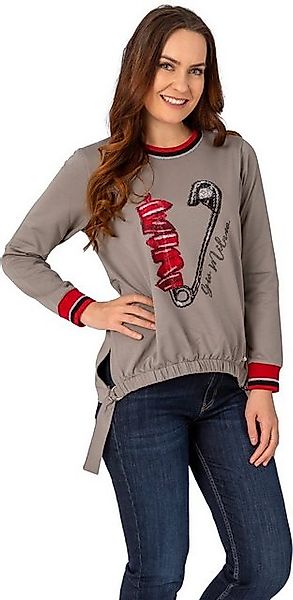 Gio Milano Sweatshirt G25-1102 mit dekorativen Frontprint und elastischen B günstig online kaufen