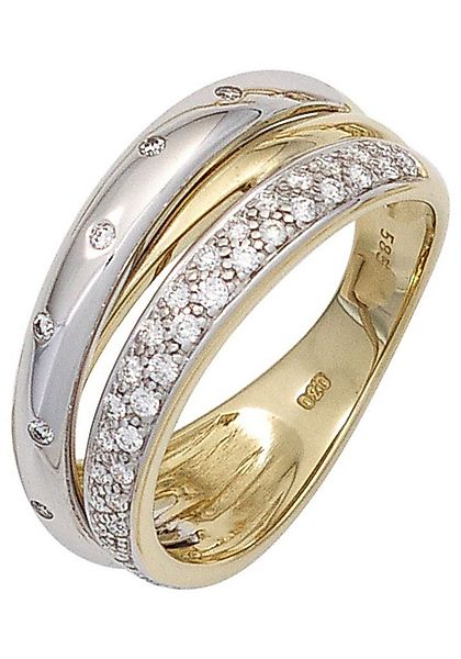 JOBO Diamantring, 585 Gold bicolor mit 41 Diamanten günstig online kaufen