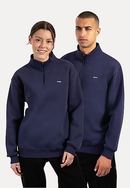 Smilodox Sweatshirt Unisex Jago, Half Zip Sweater, Regular Fit, Metalllabel günstig online kaufen