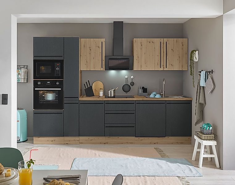 KOCHSTATION Küchenzeile Florida, Breite 310 cm, wahlweise mit E-Geräten,Sof günstig online kaufen