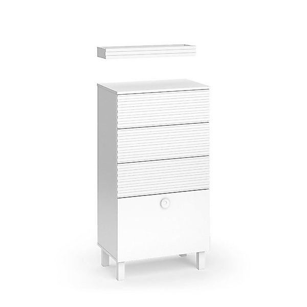 Vicco Midischrank Sola Weiß 60 x 113 cm mit 4 Schubladen günstig online kaufen