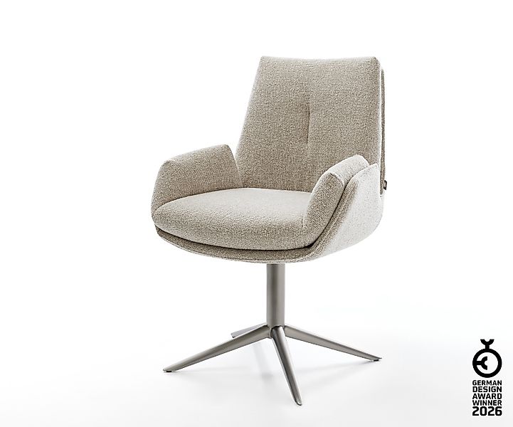 Drehstuhl Clea-Flex Webstoff Soft Beige Fußkreuz Graphit 360° drehbar Wippf günstig online kaufen