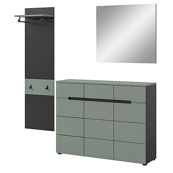 Inn.Furn Garderoben-Set 3-teilig in Salbei und Grau 180 cm Cooper günstig online kaufen