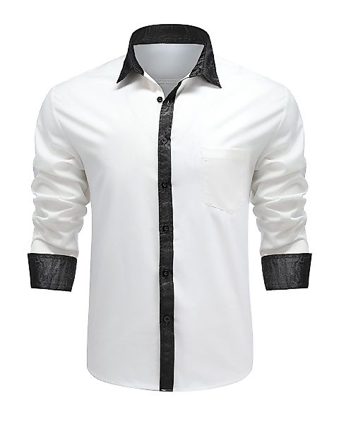 Allthemen Langarmhemd mit Stickmuster Kontrast Langarmhemd günstig online kaufen