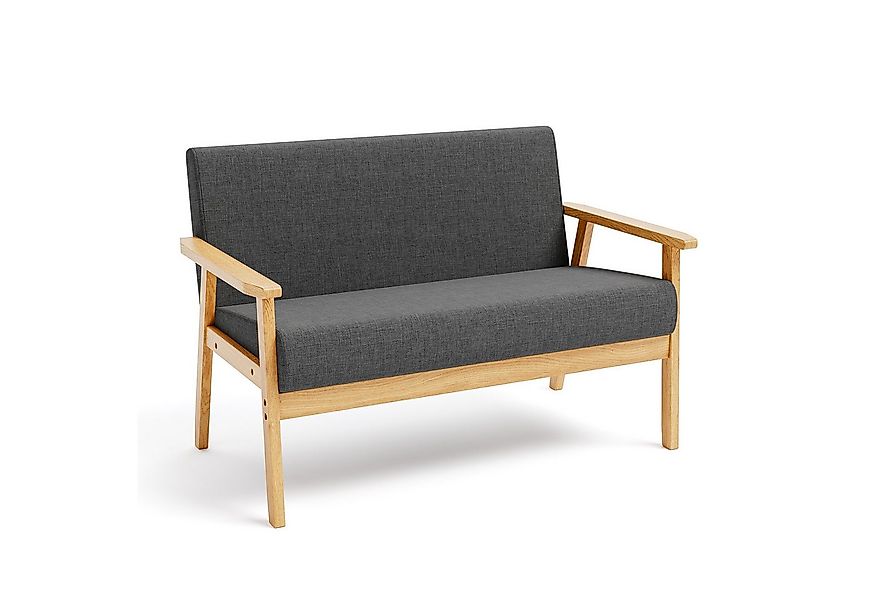 OUNUO Sofa 2 Sitzer Sofa Couch Loungesofa Modern und Skandinavisch, Dunkelg günstig online kaufen