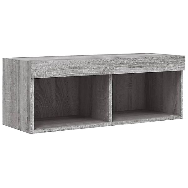VidaXL TV-Schrank mit LED-Leuchten Grau Sonoma 80x30x30 cm günstig online kaufen